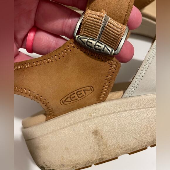 Keen Brand Women's Size 8 Ellecity Natural Leather Backstrap Sandals Shoes Brown - Picture 5 of 8